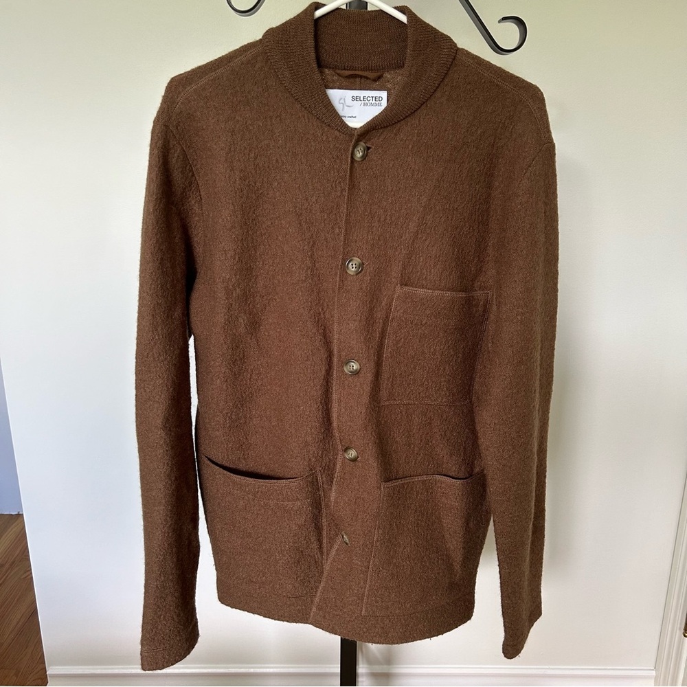 Selected Homme Bomber Style Knitted Cardigan